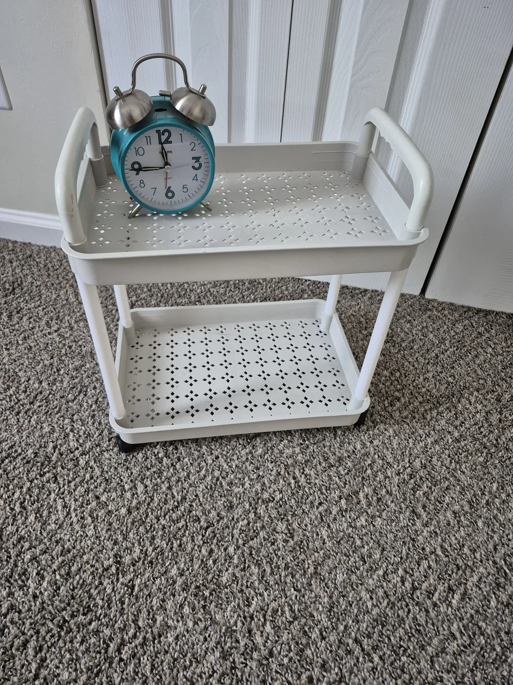 Two-Tier Tan Rolling Utility Cart